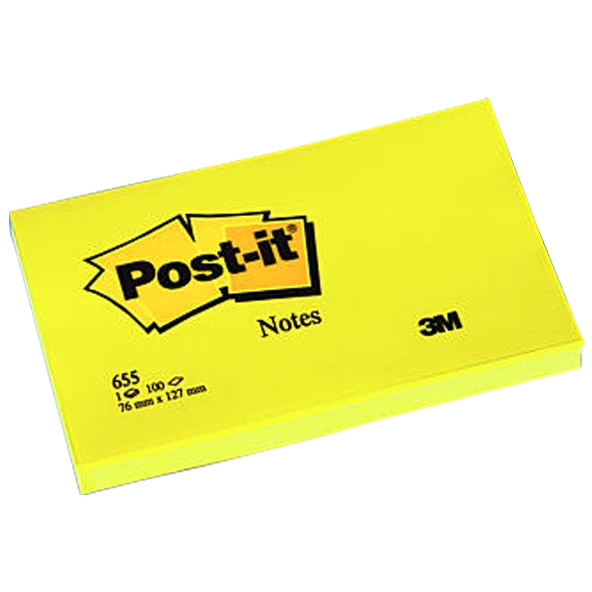 Post-it Yapışkanlı Not Kağıdı 100 YP 76x127 Sarı 655