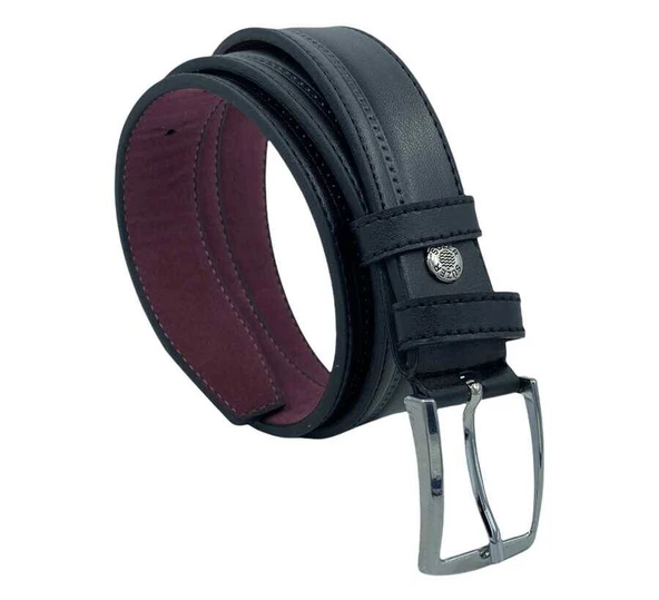 Siyah Çocuk Boy Suni Deri Desenli Model 3 cm.lik Garson Klasik Kemer - Resim 4