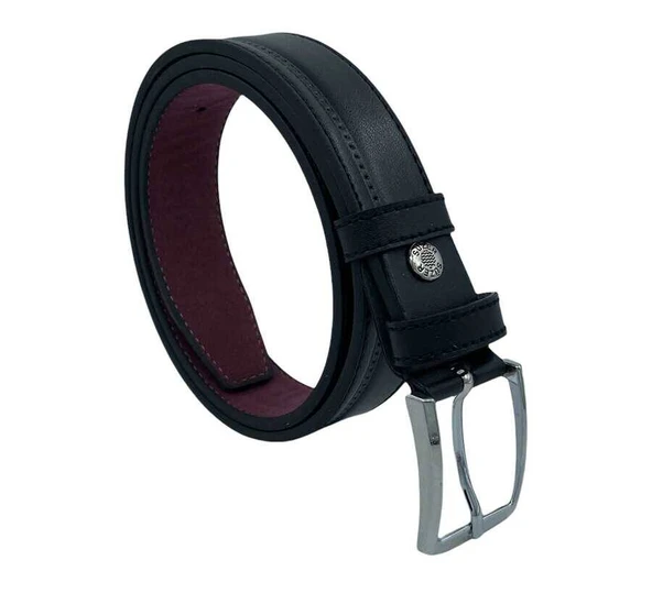 Siyah Çocuk Boy Suni Deri Desenli Model 3 cm.lik Garson Klasik Kemer - Resim 3