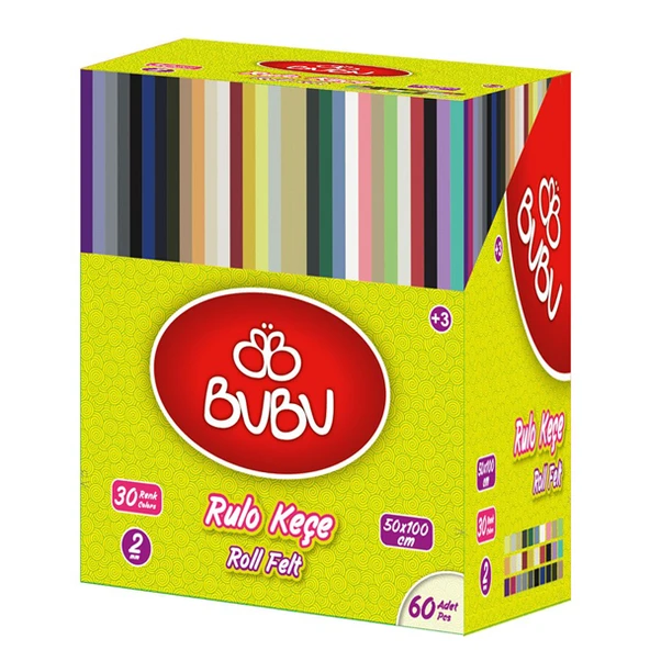 Bu-Bu Keçe Rulo 30 Renk 60 LI Stand 50x100 Cm BUBU-KES001 - 1