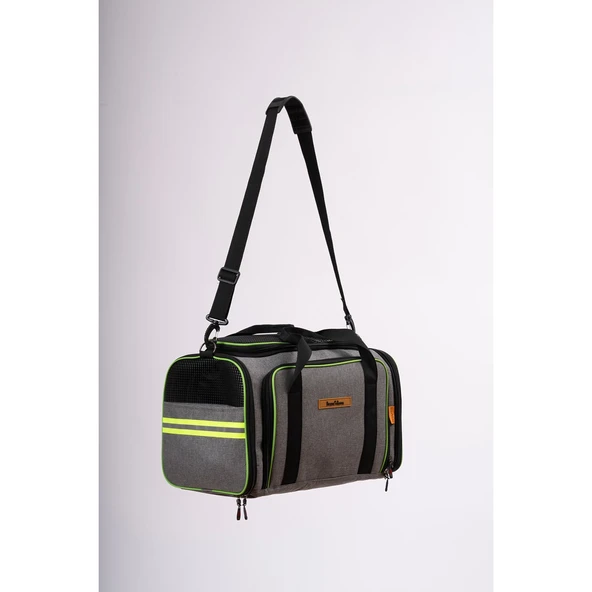 Brave Paws Yıkanabilir Kedi ve Köpek Çantası Hawaii Fileli Kedi Omuz Cantası Model (GRİ) - 2