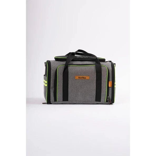 Brave Paws Yıkanabilir Kedi ve Köpek Çantası Hawaii Fileli Kedi Omuz Cantası Model (GRİ) - 4