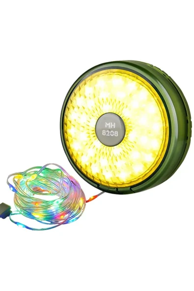 Şarjlı Kamp Lambası Gün Işığı 36 Led 10 Metre Süsleme Dekor Ledli 8 Mod Çadır Lambası Kamp Feneri - 5
