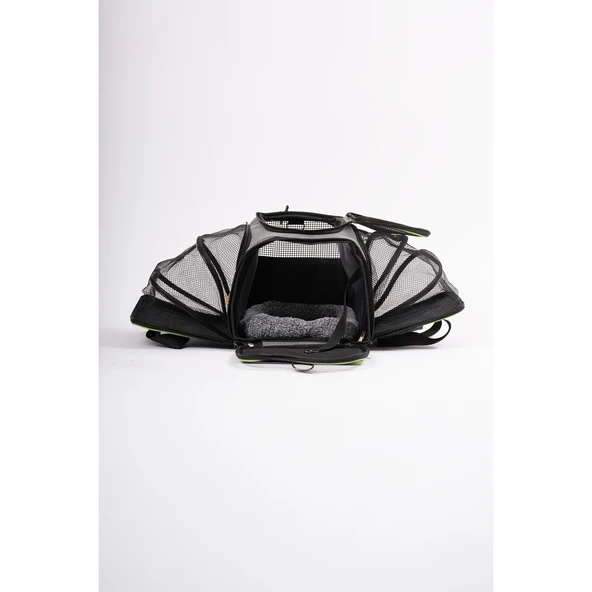 Brave Paws Yıkanabilir Kedi ve Köpek Çantası Hawaii Fileli Kedi Omuz Cantası Model (GRİ) - 3