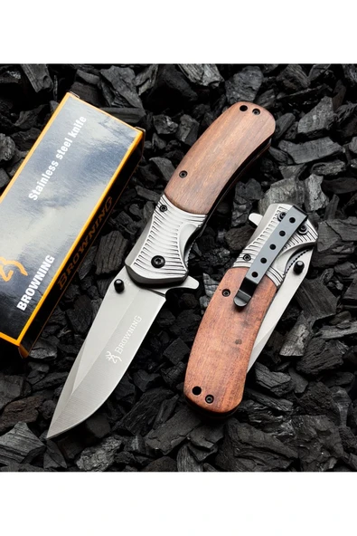 Browning Bıçak - A331 Ahşap Kabze Çelik Çakı - 20 Cm ürün görseli