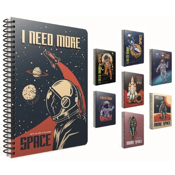 Gıpta Space Spiralli Karton Kapak Defter A4 80 Yp Çiz.