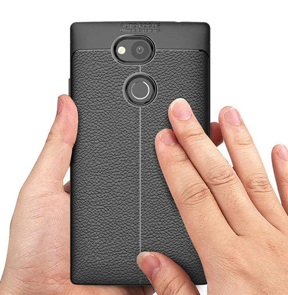 Sony Xperia XA2 Kılıf Niss Deri Desenli Silikon Kılıf - 6