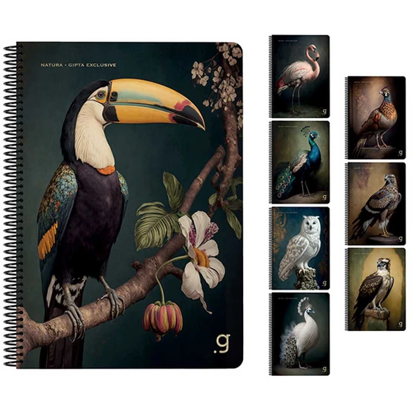 Gıpta Spiralli Karton Kapak Defter Natura 17x24 80 Yp Çiz.