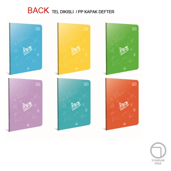 Gıpta Back Tel Dikiş Plastik Kapak Defter A5 80 YP Kareli 4995