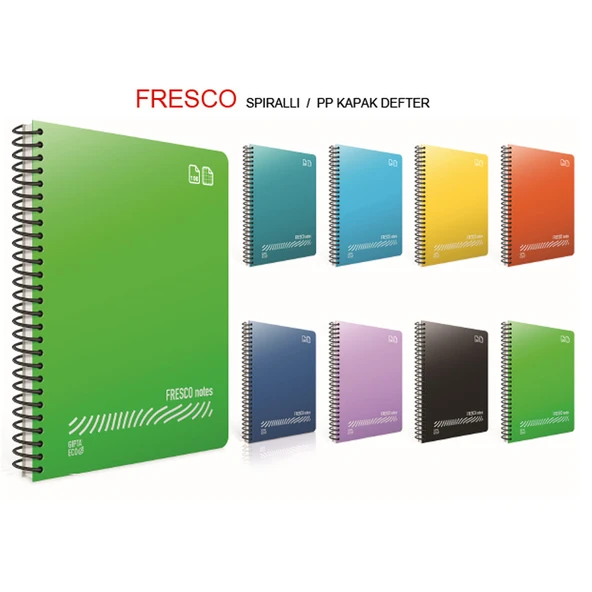 Gıpta Fresco Spiralli Plastik Kapak Defter A5 96 YP Çizgili 4944