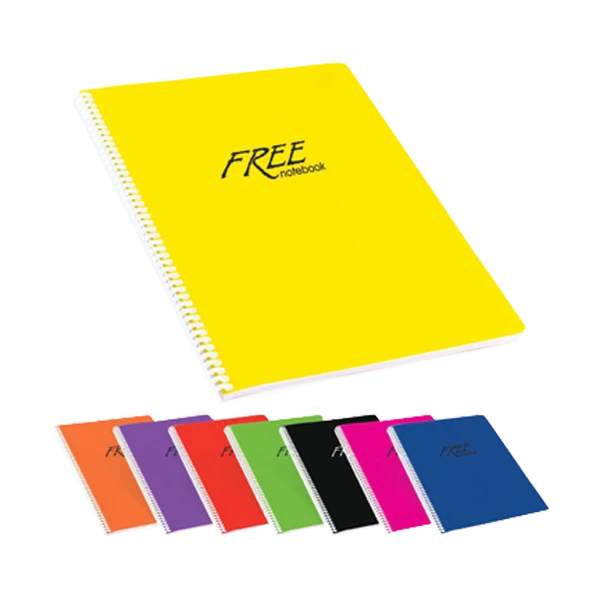 Keskin Color Spiralli Defter Free Office Plastik Kapak Çizgili 100 YP A4 320441-99