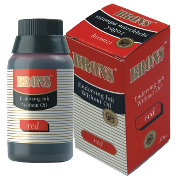 Brons Istampa Mürekkebi Yağlı 30 CC Kırmızı BR-316