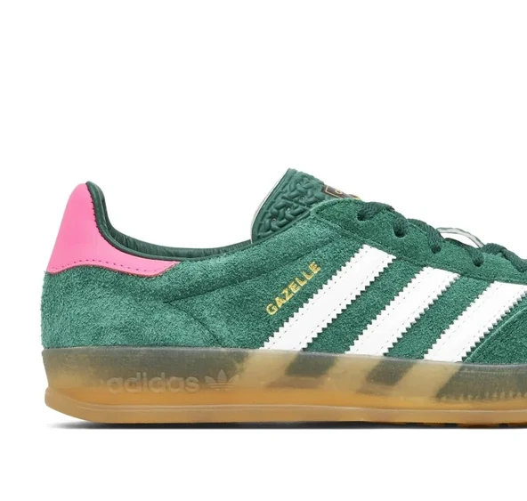 Adidas Gazelle Indoor Collegiate Green Pink Womens - Resim 2