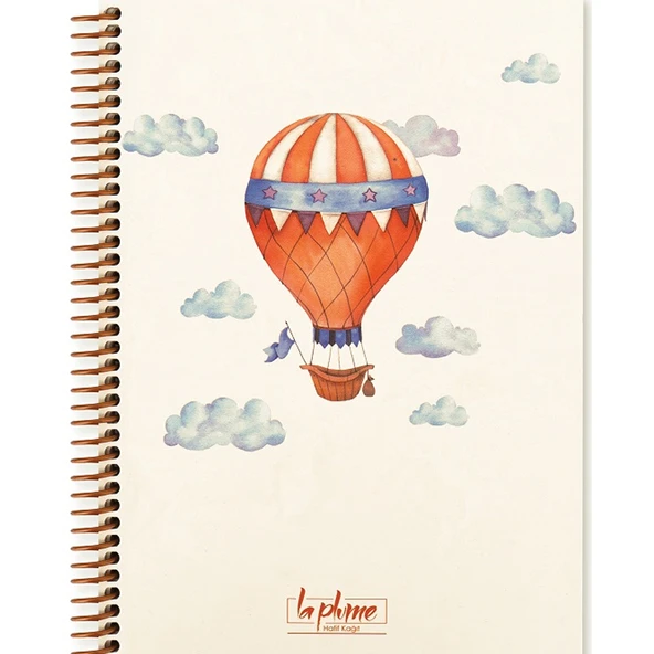 Keskin Color La Plume Balloon 17x24 80 Yp Kareli Spiralli Sert Kapak Defter