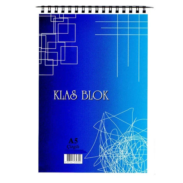 Klas Bloknot Spiralli Çizgili 36 YP A5