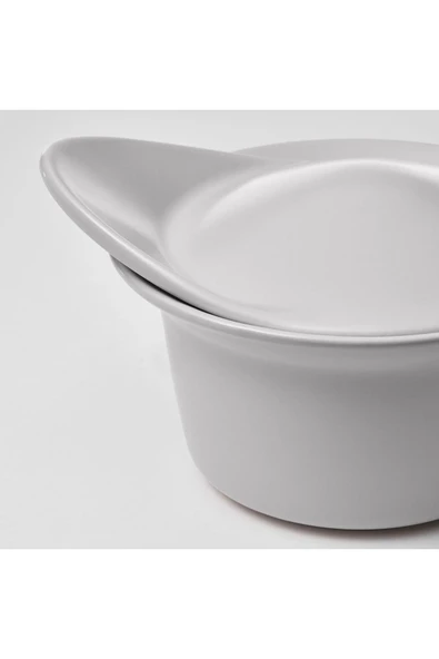 FÄRGKLAR Mat Açık Gri 15x13 cm Fırın-Servis Kabı 2 Adet, Kapaklı - 5