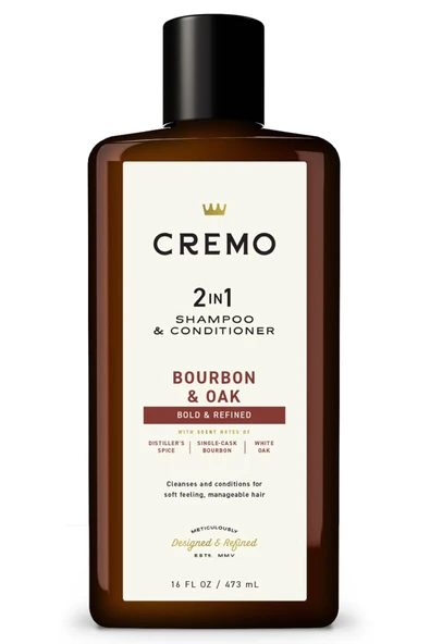 Cremo Bourbon & Oak 2in1 Şampuan ve Saç Kremi 473ML - Resim 2
