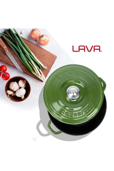 Lava LV Y ST3 28 YK3 G-28cm-Yeşil Basık New Heritage Tencere - 7