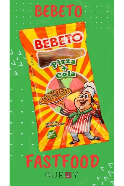BEBETO Fast Food Jelibon 36 Adet (PİZZA&COLA,HAMBURGER,HOTDOG) - 4