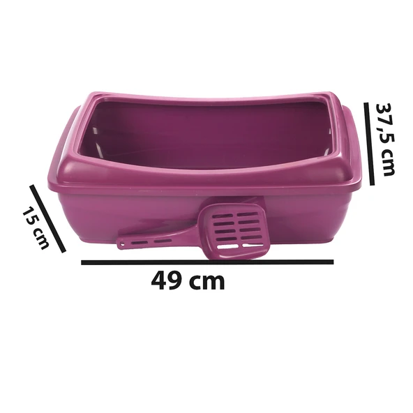 Açık Ekonomik Kedi Tuvaleti 49x15x37,5 cm Kürekli - Resim 6