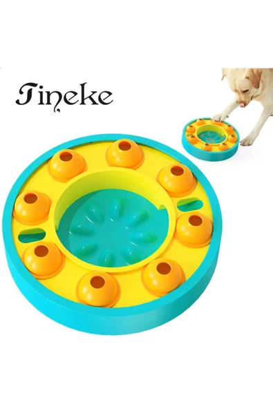 TİNEKE Köpek ve Kedi İçin Zeka Geliştirici Yavaş Besleme Oyuncağı TURKUAZ