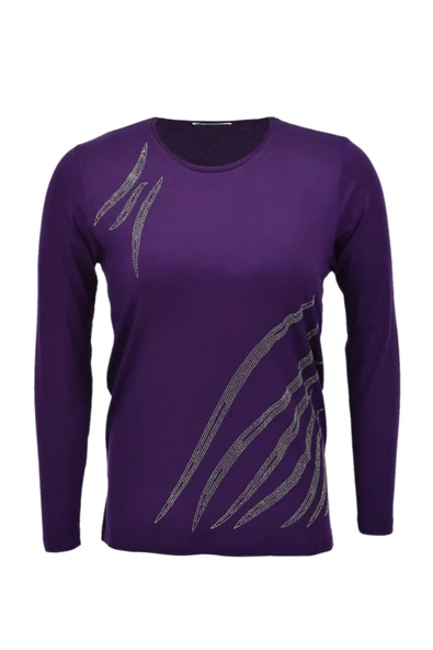 Kadın Uzun Kol Taşlı Bluz BGL-ST03786 - Resim 2