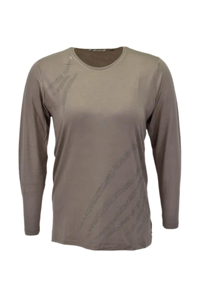 Kadın Uzun Kol Taşlı Bluz BGL-ST03786 - Resim 3