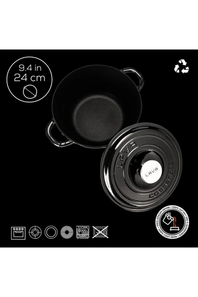 Lava 24cm New Heritage Derin - Siyah - LV Y TC3 24 YK3 BL - 4