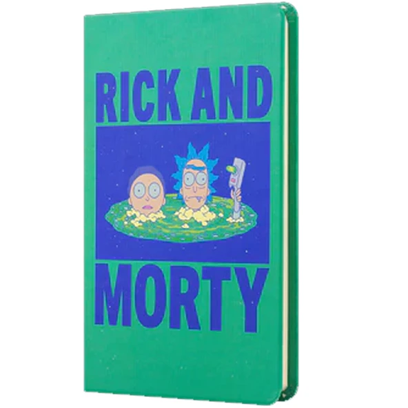 Mabbels Sert Kapak Lastikli Mini Defter Rick And Morty Yeşil 80 YP 9x14 DFT-388371