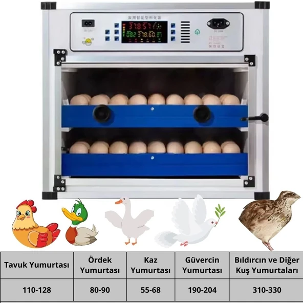 Kaz Uyumlu Kabin Tip Kuluçka Makinesi | 128 Yumurtalık Kapasiteli