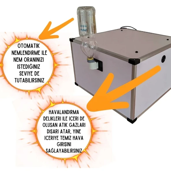 Kaz Uyumlu Kabin Tip Kuluçka Makinesi | 64 Yumurtalık Kapasiteli - 6