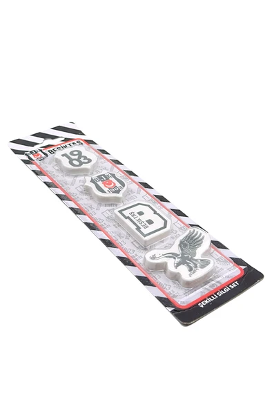 Beşiktaş Orijinal Lisanslı Kalem Bileklik Kalemtraş Bloknot Silgi Hediyelik Set - 5