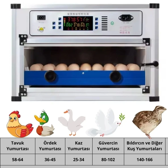 Kaz Uyumlu Kabin Tip Kuluçka Makinesi | 64 Yumurtalık Kapasiteli