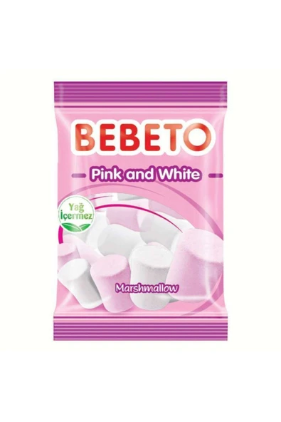 BEBETO Pink White Marshmallow 70 gr X 12 Adet