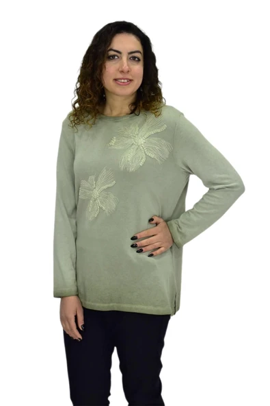 Kadın Pamuk İtalyan Kazak 4547 BGL-ST04094 - Resim 10