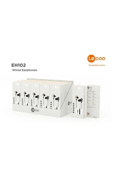 Lecoo Lenovo Eh102 3.5mm Jacklı Kulak Içi Mikrofonlu Dual Driver Kulaklık Siyah - 5