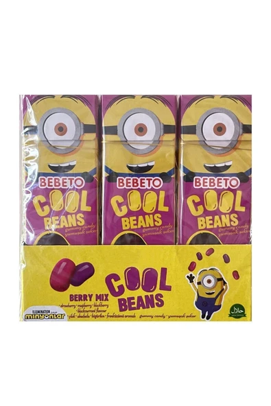 BEBETO Minions Cool Beans Jelibon Berry Mix 30 gr x 12 Adet