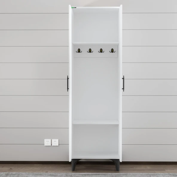 Garaj Home Garaj Home Modern Aynalı Raflı Portmanto Ayakkabılık Vestiyer - 4