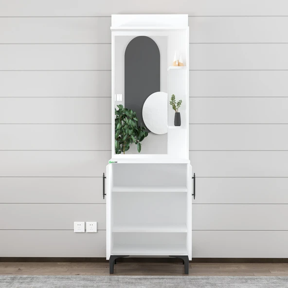 Garaj Home Garaj Home Aynalı Portmanto Raflı Vestiyer - 5