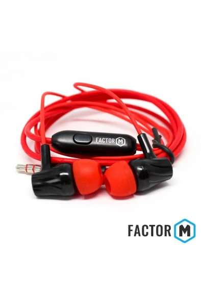 Factor-M Factor M Fm­03 Kulakiçi Mikrofonlu Kablolu Kulaklık Kırmızı - 2