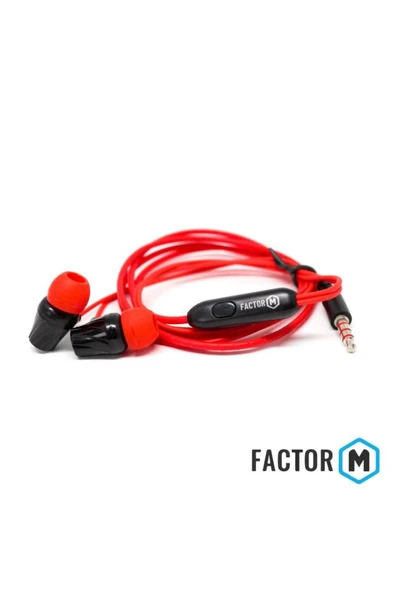 Factor-M Factor M Fm­03 Kulakiçi Mikrofonlu Kablolu Kulaklık Kırmızı - 3