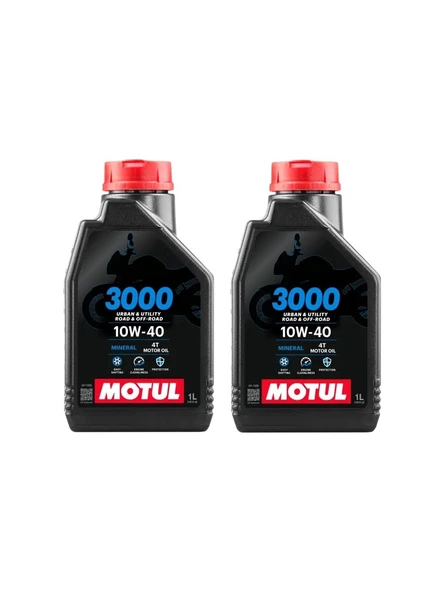 MOTUL 3000 10W-40 4T 1 LİTRE MOTOSİKLET MOTOR YAĞI 2 ADET