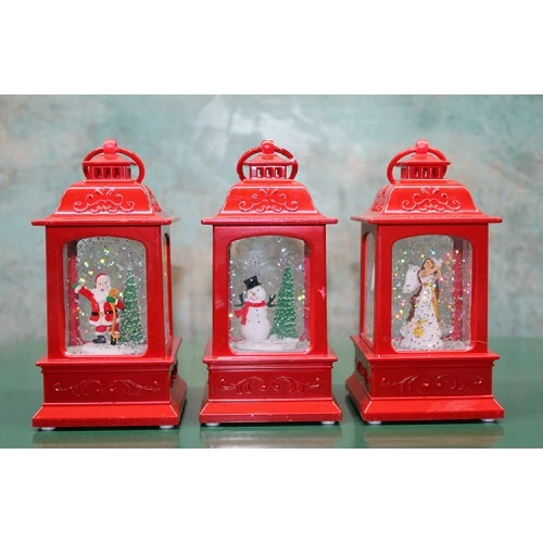 Yılbaşı Temalı Işıklı Müzikli Kar Küresi Kırmızı Tasarımlı ürün görseli