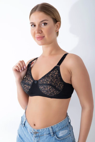 Siyah Dantelli Toparlayıcı Sütyen - 506 - 4