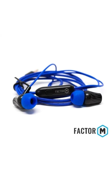 Factor-M FM­03 Kulakiçi Mikrofonlu Kablolu Kulaklık Mavi (FM­FM03KM) - 2