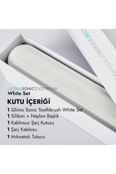 Glimo Sonic Toothbrush White Set Şarjlı Sonic Diş Fırçası - 2