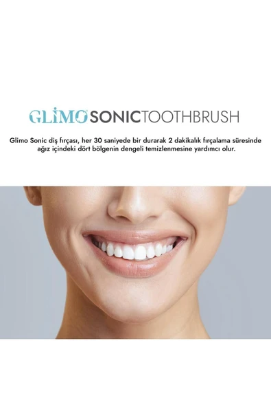 Glimo Sonic Toothbrush White Set Şarjlı Sonic Diş Fırçası - 4