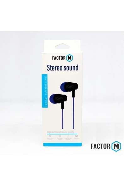 Factor-M FM­03 Kulakiçi Mikrofonlu Kablolu Kulaklık Mavi (FM­FM03KM) - 3