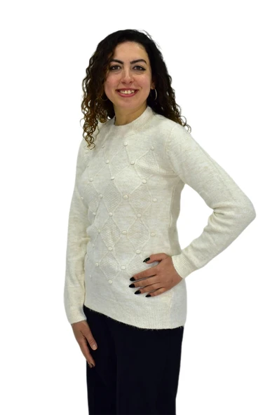 Kadın Yarım Balıkçı Yumoş Triko Kazak BGL-ST04125 - Resim 3