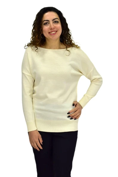 Kadın Kayık Yaka Spor Kazak 12489 BGL-ST04098 - Resim 2